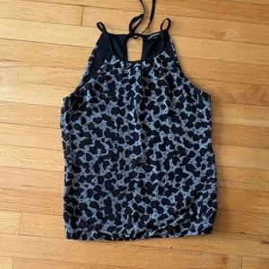Express Black and Gray Printed Halter Tank